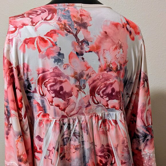 One World Live And Let Live Top pink Size Small Soft Blouse lace flutter sleeves - Picture 4 of 9